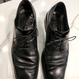 Gucci Mens Square Toe Black Dress Shoes - Size 12D
